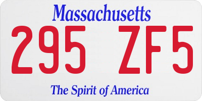 MA license plate 295ZF5