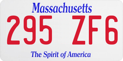 MA license plate 295ZF6