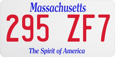 MA license plate 295ZF7