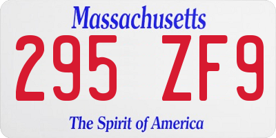 MA license plate 295ZF9