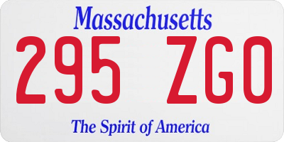 MA license plate 295ZG0