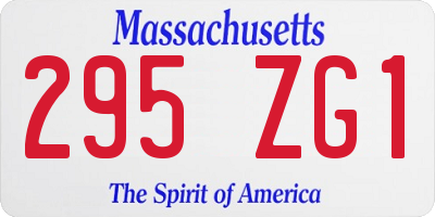 MA license plate 295ZG1