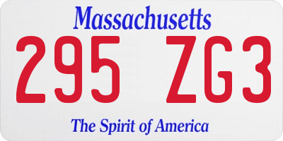 MA license plate 295ZG3