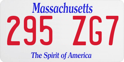 MA license plate 295ZG7