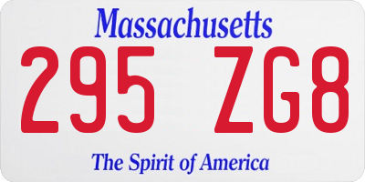 MA license plate 295ZG8