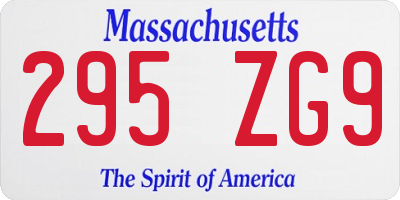 MA license plate 295ZG9