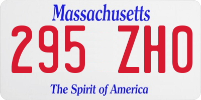 MA license plate 295ZH0