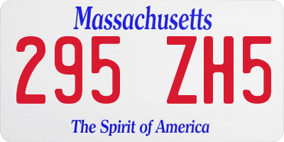 MA license plate 295ZH5