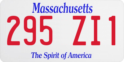 MA license plate 295ZI1