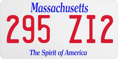 MA license plate 295ZI2