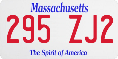 MA license plate 295ZJ2