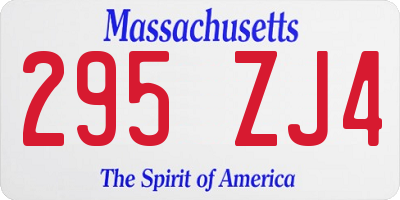 MA license plate 295ZJ4