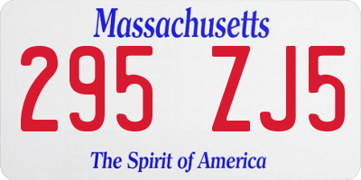 MA license plate 295ZJ5