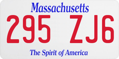 MA license plate 295ZJ6