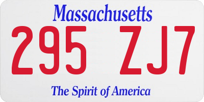 MA license plate 295ZJ7
