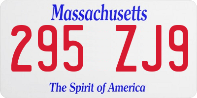 MA license plate 295ZJ9