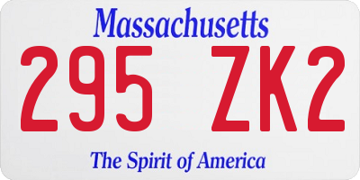 MA license plate 295ZK2
