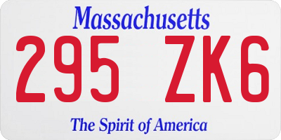 MA license plate 295ZK6