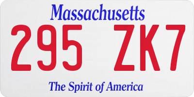 MA license plate 295ZK7