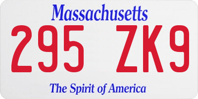MA license plate 295ZK9
