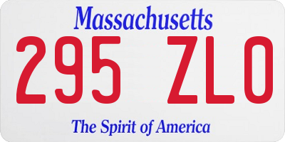 MA license plate 295ZL0