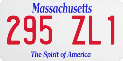 MA license plate 295ZL1