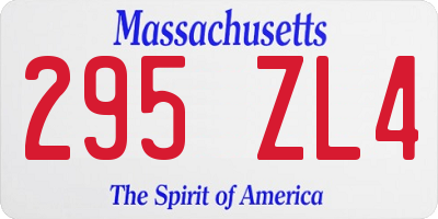 MA license plate 295ZL4