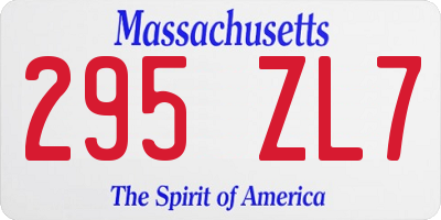 MA license plate 295ZL7