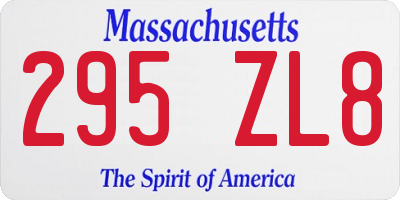 MA license plate 295ZL8