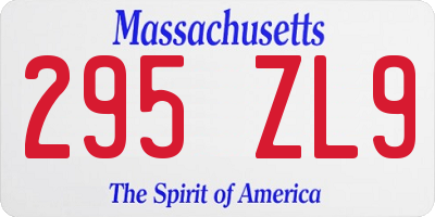 MA license plate 295ZL9