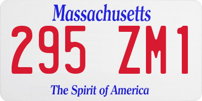 MA license plate 295ZM1