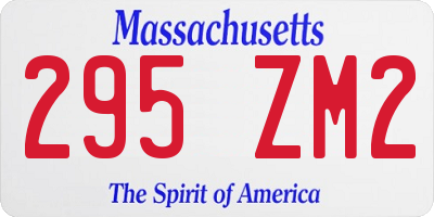MA license plate 295ZM2