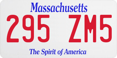 MA license plate 295ZM5