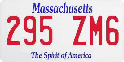 MA license plate 295ZM6