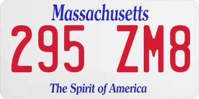 MA license plate 295ZM8