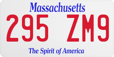 MA license plate 295ZM9