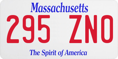 MA license plate 295ZN0