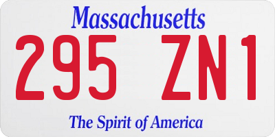 MA license plate 295ZN1
