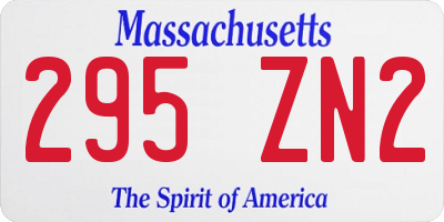 MA license plate 295ZN2