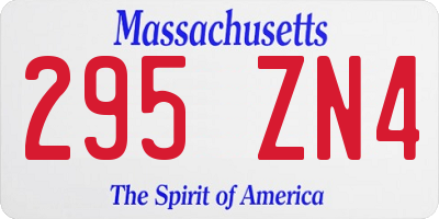 MA license plate 295ZN4