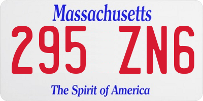 MA license plate 295ZN6