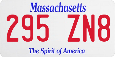 MA license plate 295ZN8