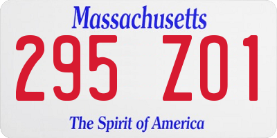 MA license plate 295ZO1