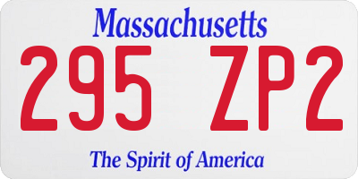 MA license plate 295ZP2