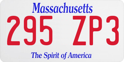 MA license plate 295ZP3