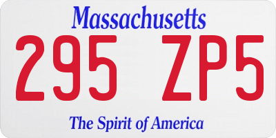 MA license plate 295ZP5