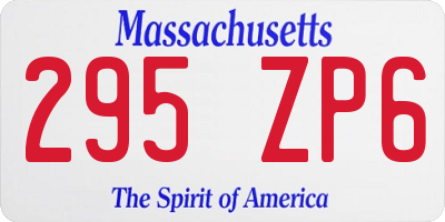 MA license plate 295ZP6