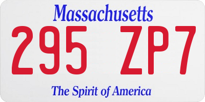 MA license plate 295ZP7