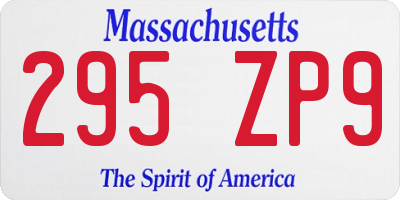 MA license plate 295ZP9