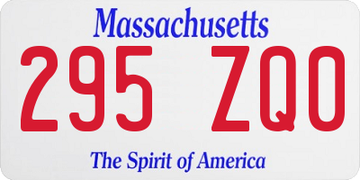 MA license plate 295ZQ0
